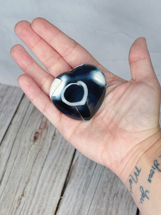 Orca Agate Heart