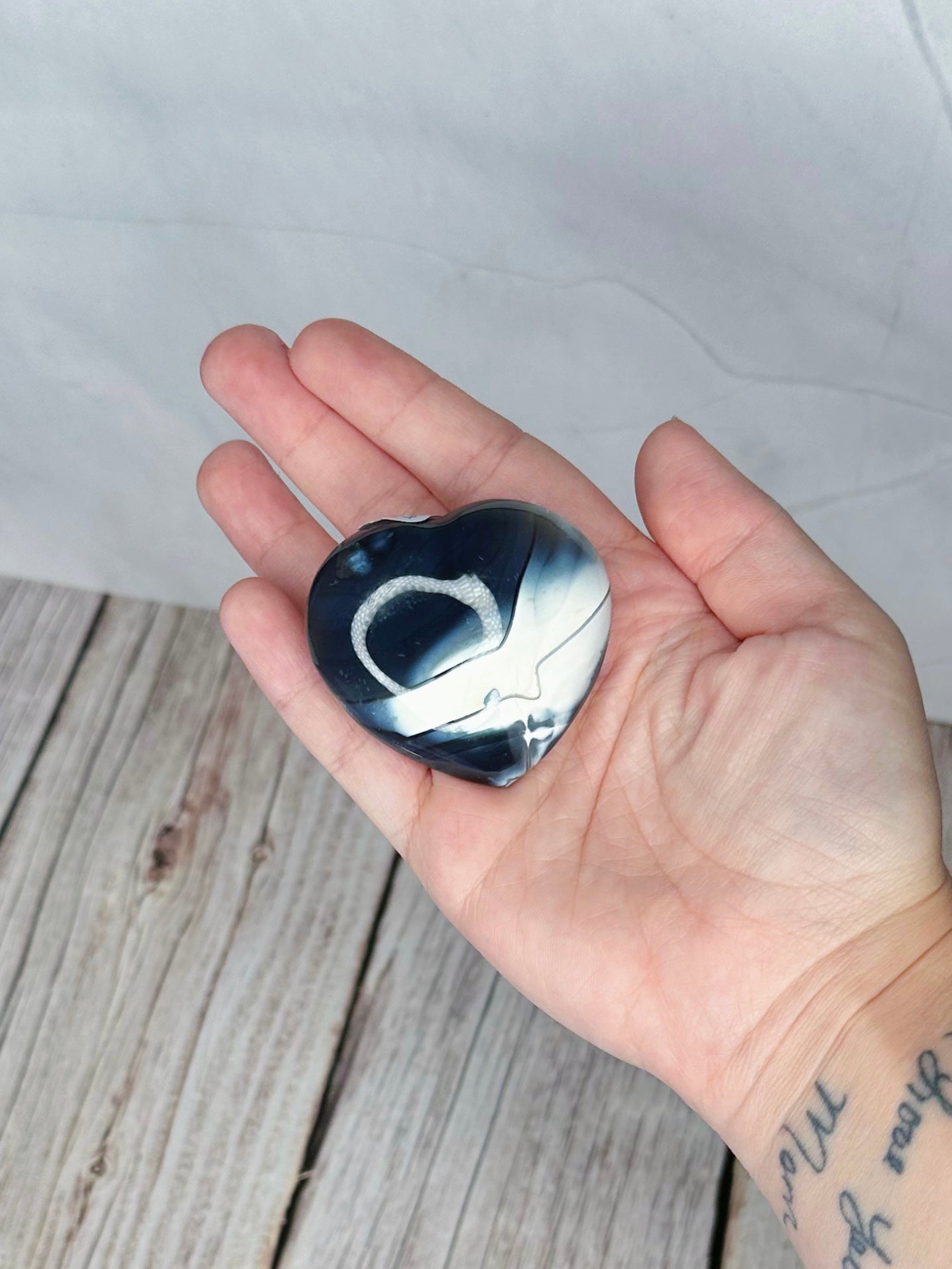 Orca Agate Heart