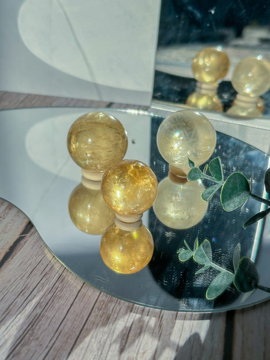 Honey Calcite Spheres