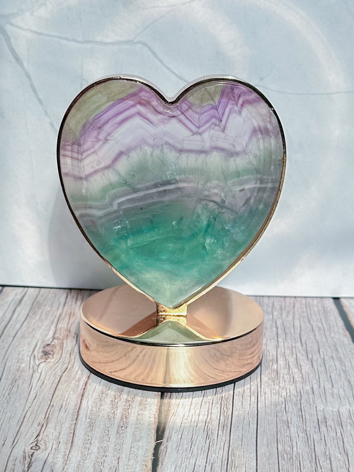 Fluorite Heart Lamp