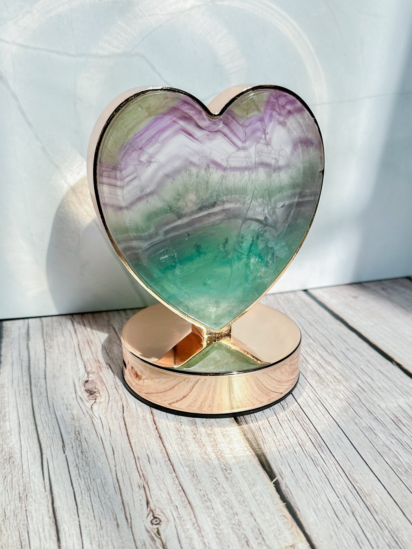 Fluorite Heart Lamp