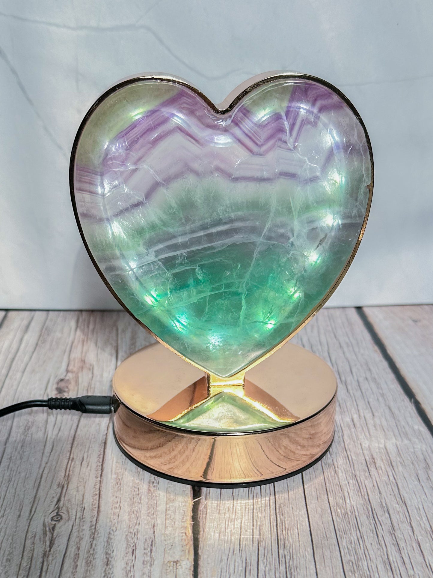 Fluorite Heart Lamp