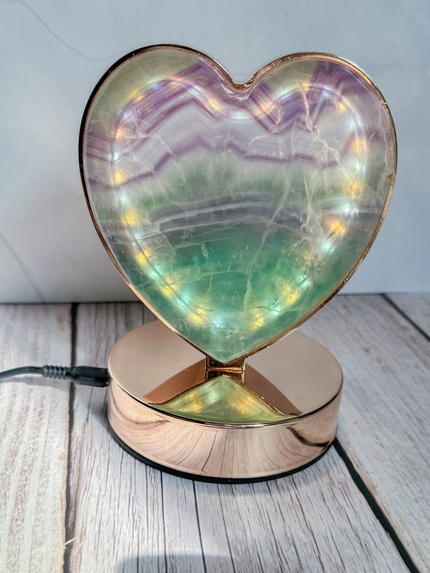 Fluorite Heart Lamp