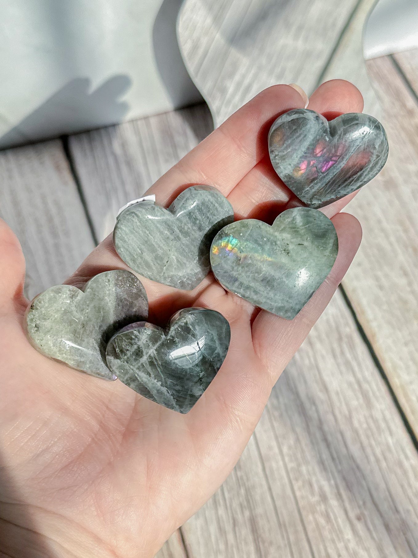 Labradorite Hearts