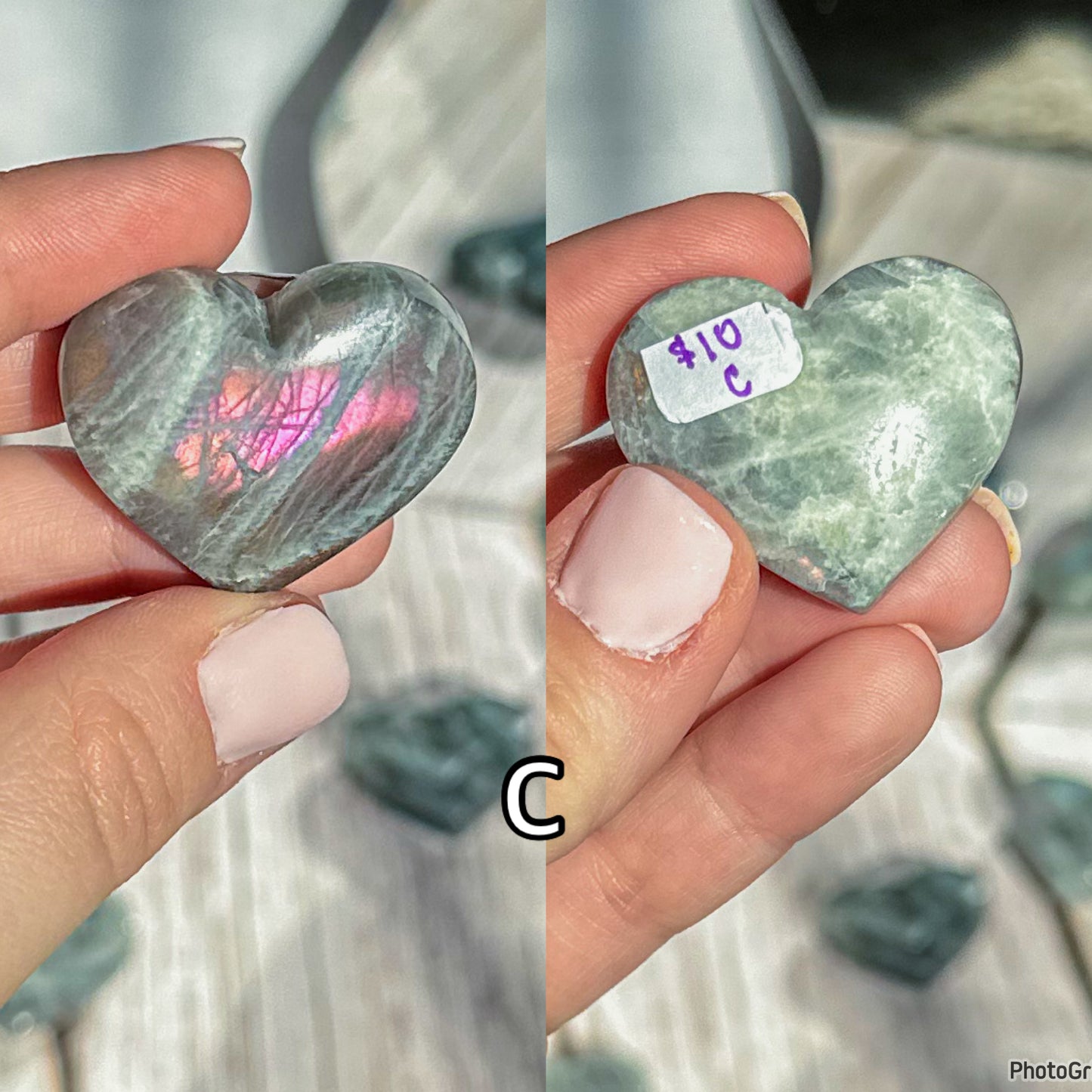 Labradorite Hearts