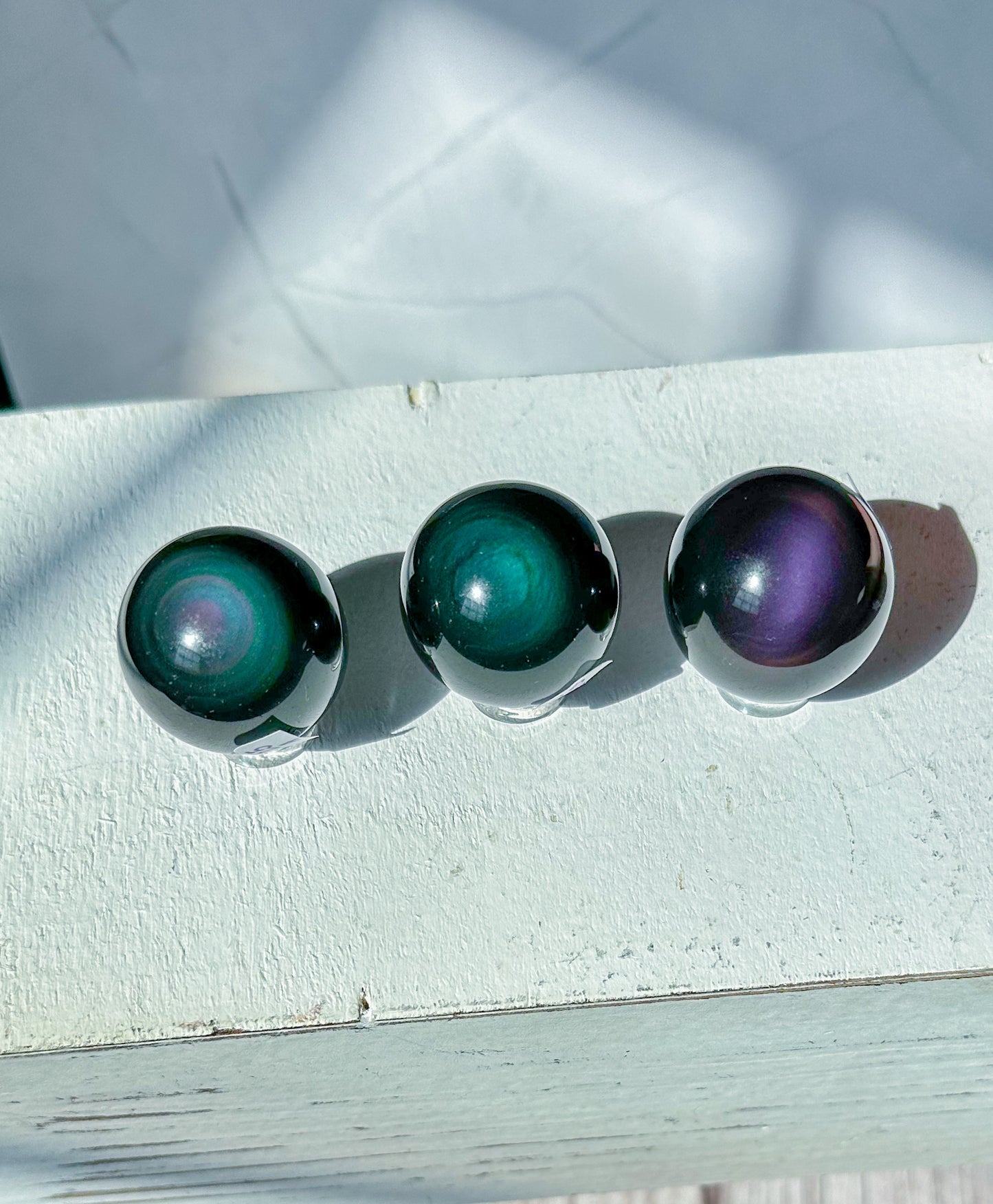 Rainbow Obsidian Spheres