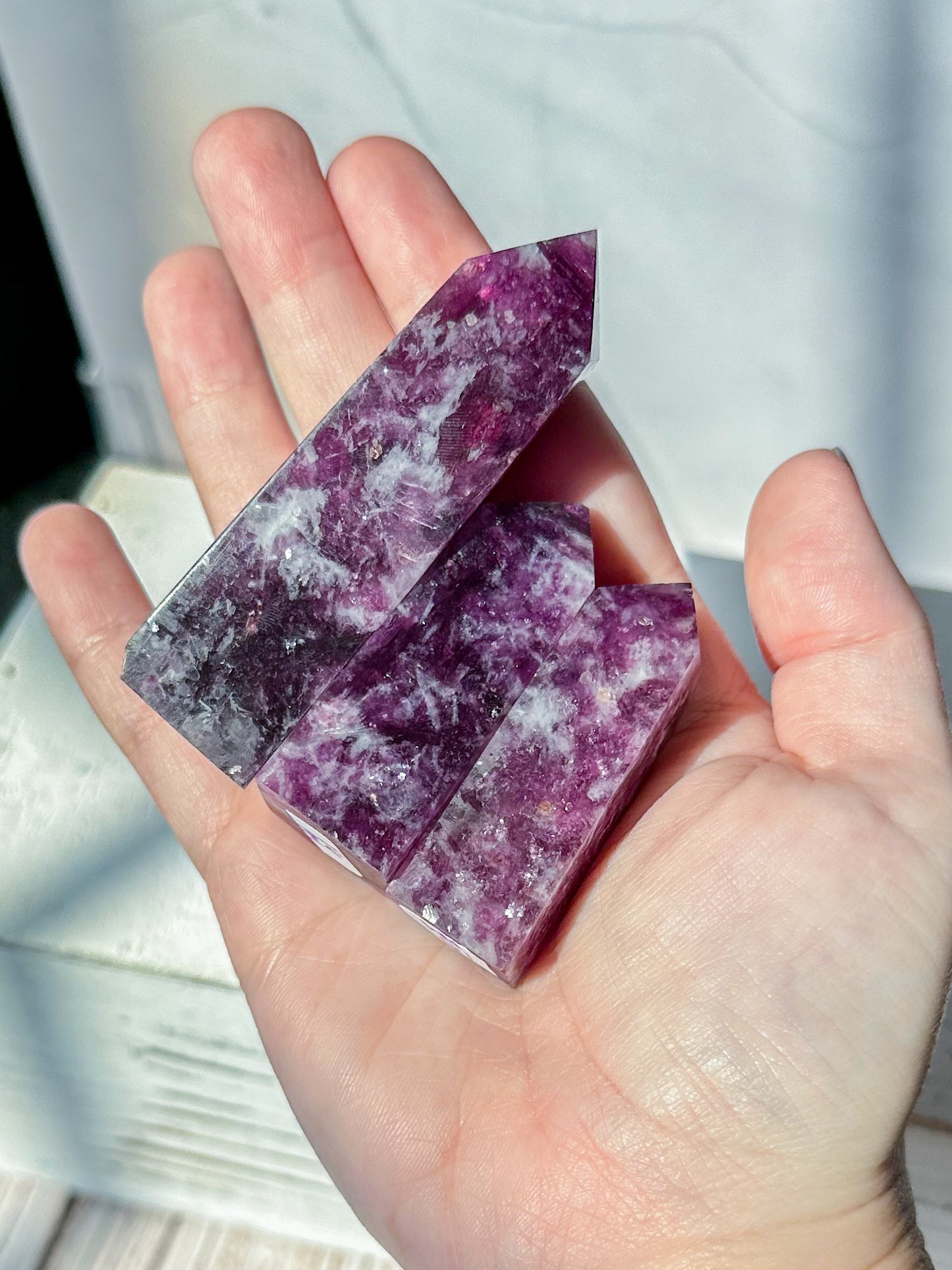 Gem Lepidolite Points