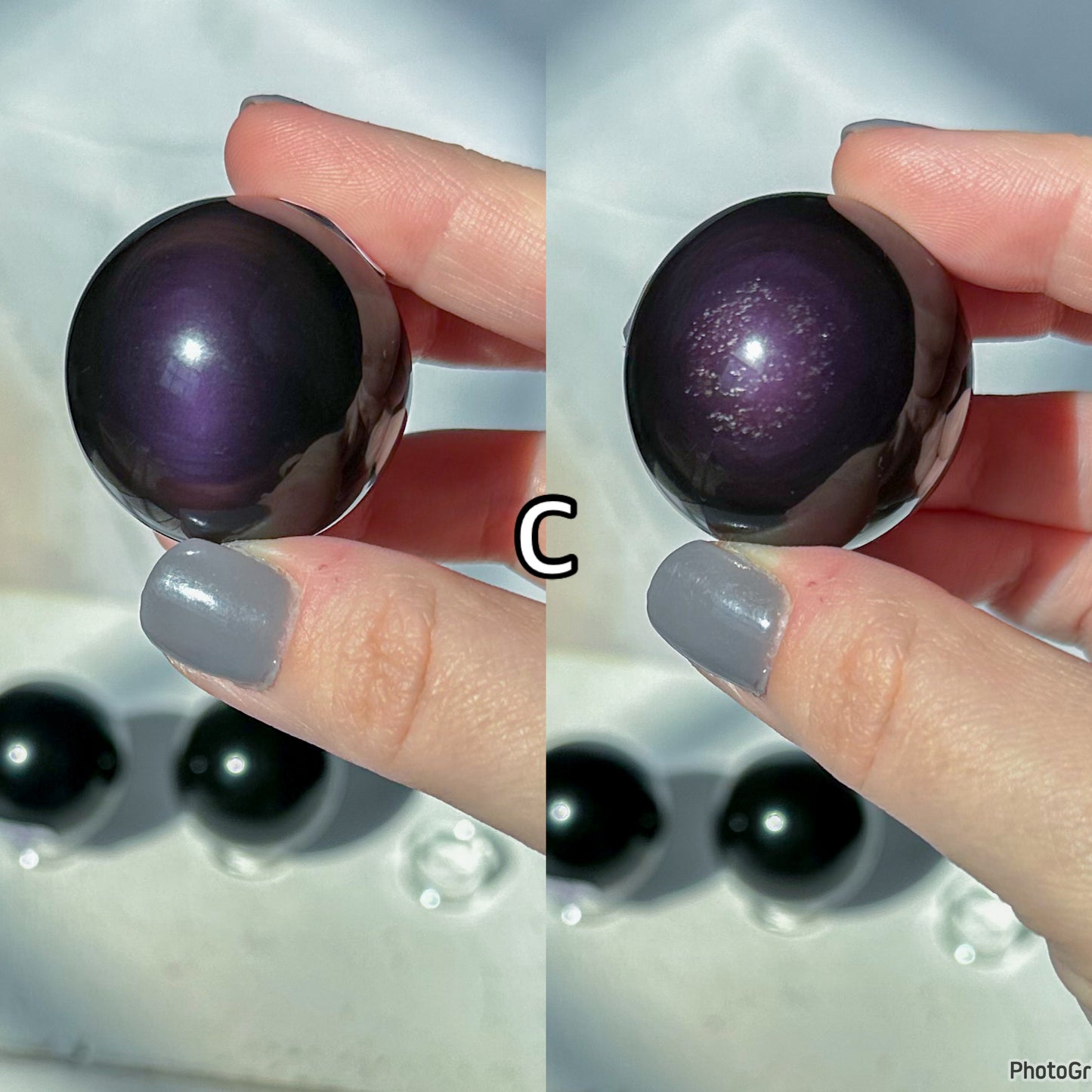 Rainbow Obsidian Spheres