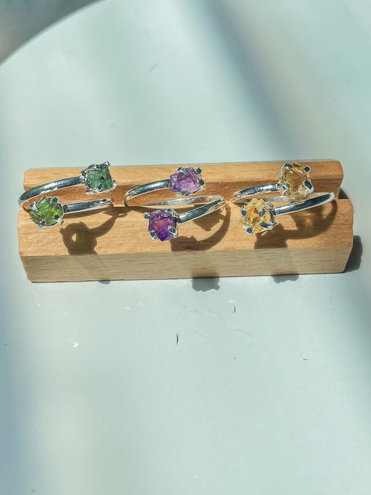 Silver 2 Stone Rings