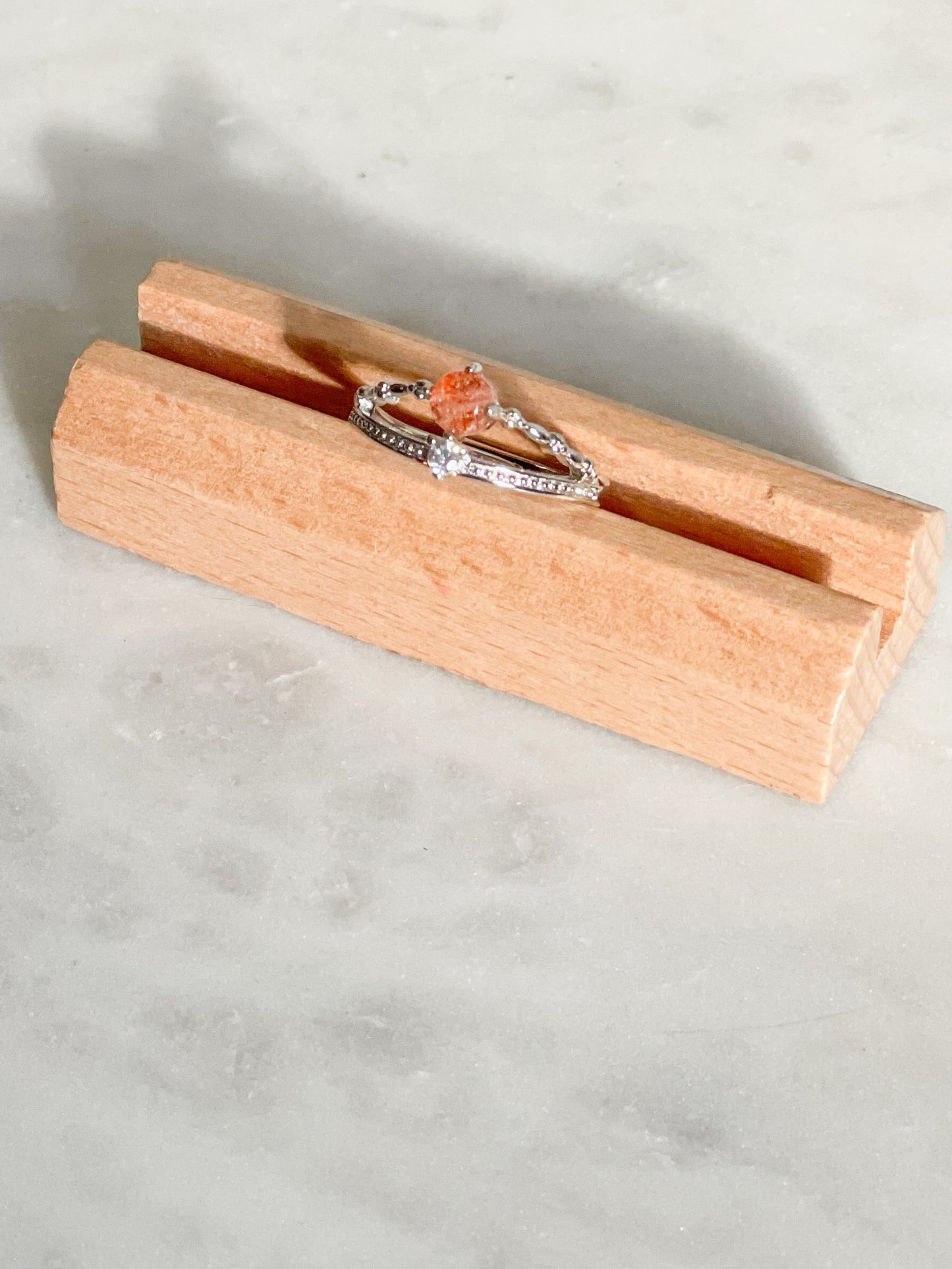 Silver Sunstone Ring