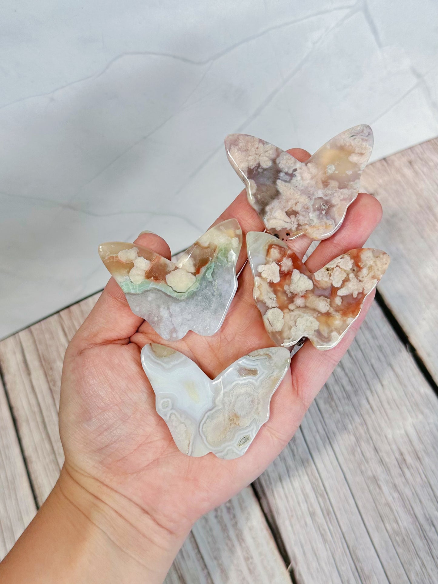 Flower Agate Butterflies