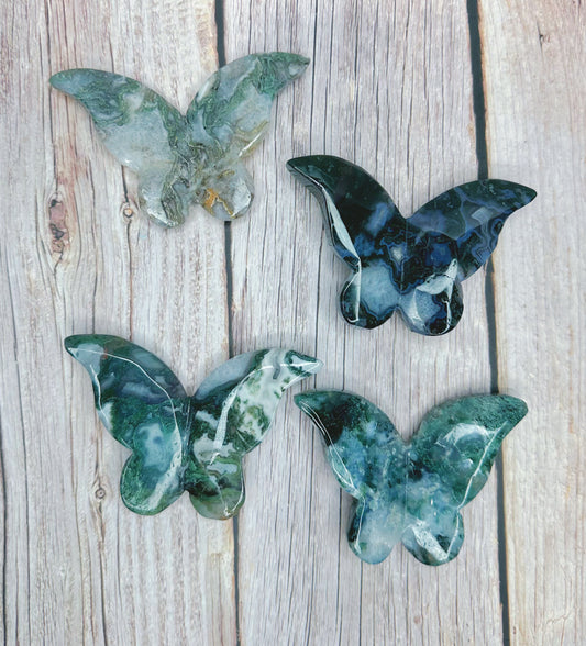 Moss Agate Butterflies