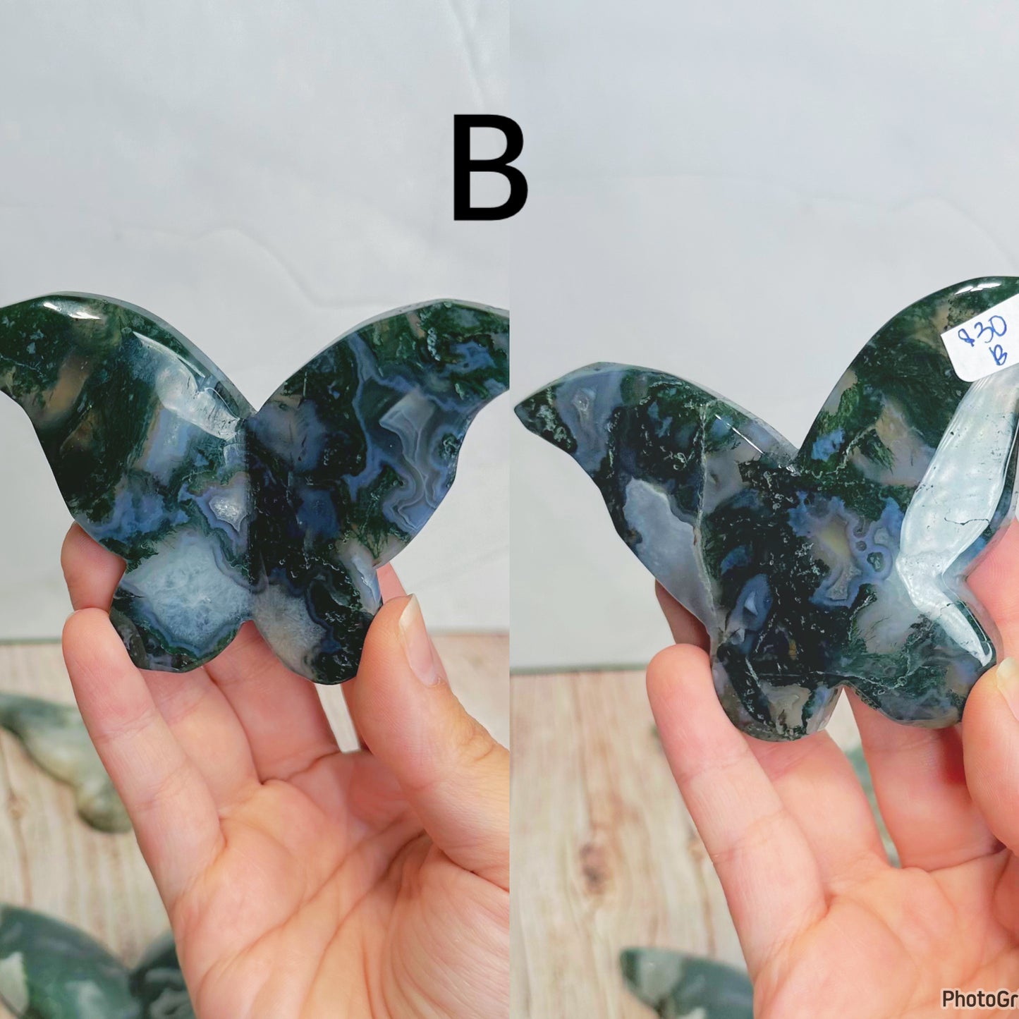 Moss Agate Butterflies