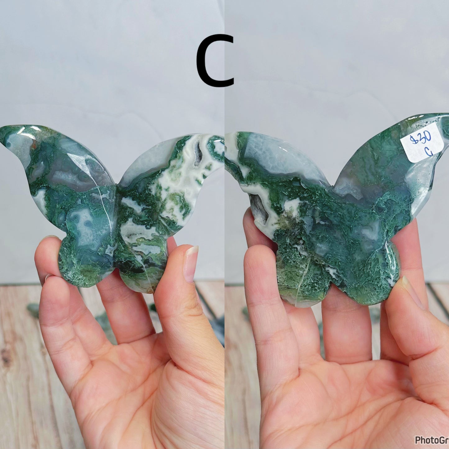 Moss Agate Butterflies