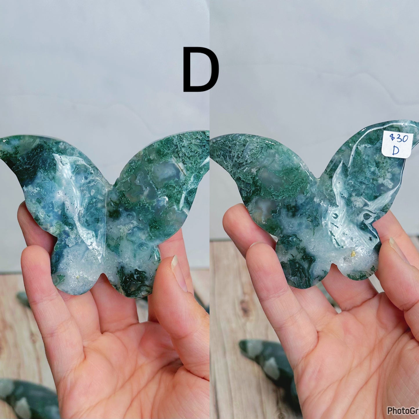 Moss Agate Butterflies