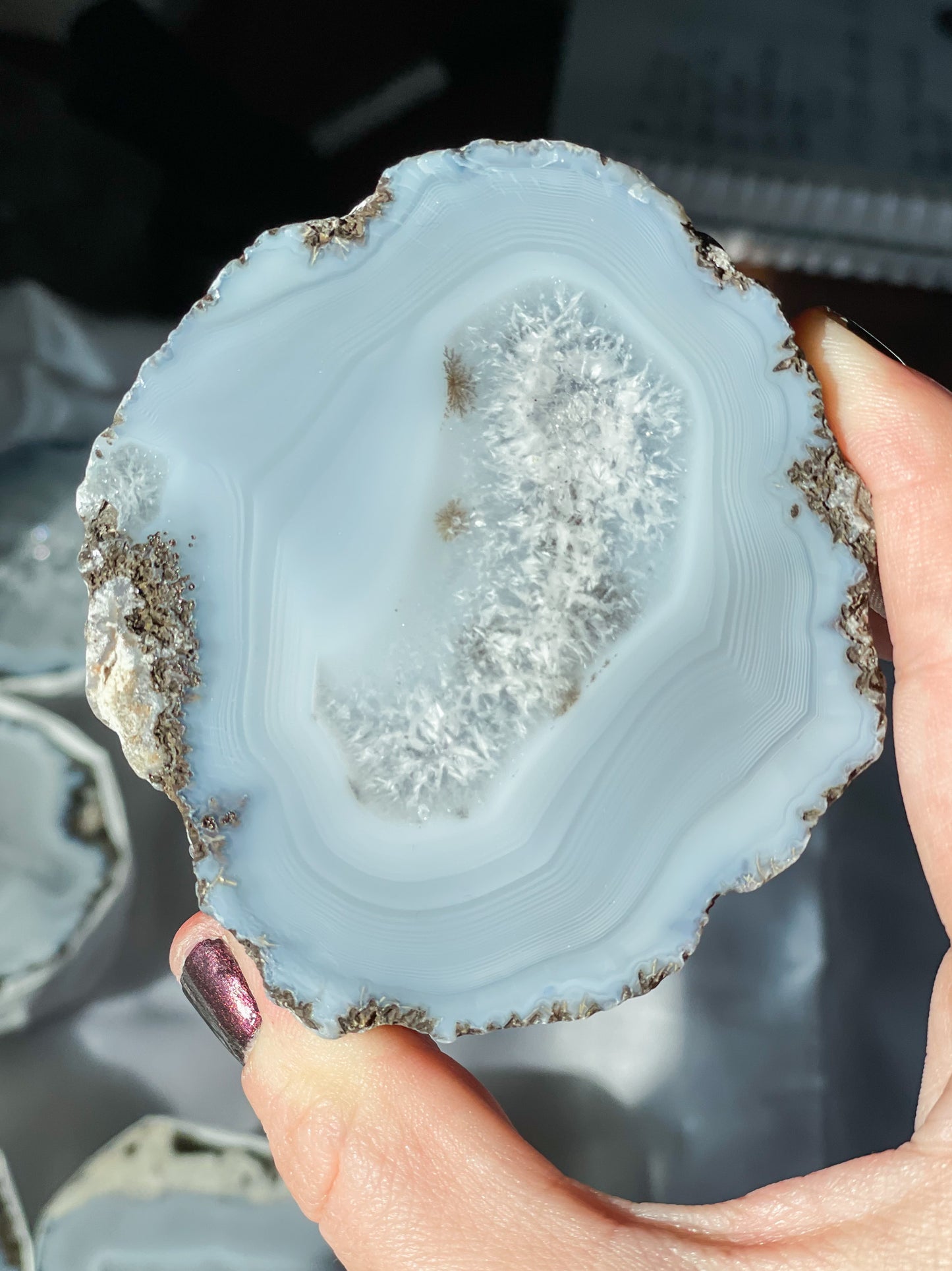 Druzy Agate Half Geode Specimen